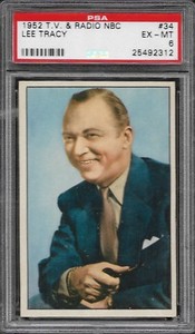 PSA 6 1952 T.V. & RADIO NBC #34 LEE TRACY