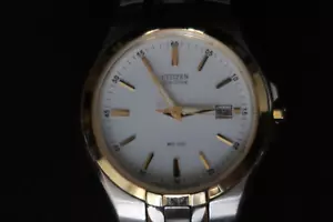 CITIZEN E111 S049521 ECO DRIVE UHR GEBÜRSTETES CHROM & WEISSES EDELSTAHLGEHÄUSE - Bild 1 von 10