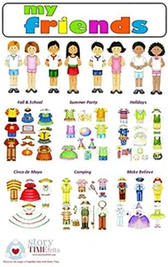 8 Dress up Felt Dolls Clothes accessories Felt Figures Flannel Board Story paper - Picture 1 of 3