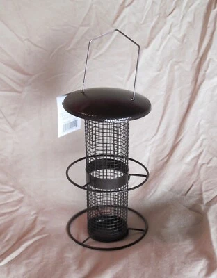 Alimentador para pájaros de dos niveles totalmente metálico - Malla de 1/4 de pulgada - Tiene capacidad para semillas de 1,5 libras Foto 1 de 4