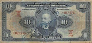 Brazil 10 Mil-Reis ND. 1925 Series 772A Est. 17A Circulated Banknote L03 - Picture 1 of 2