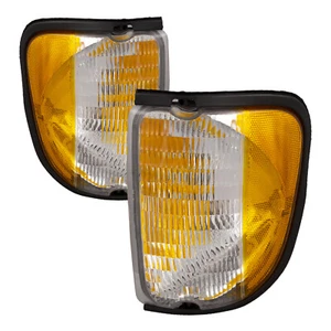 Fits 92-12/02/02 Ford Econoline Van Front Park Signal Lights Pair Set New - Picture 1 of 5