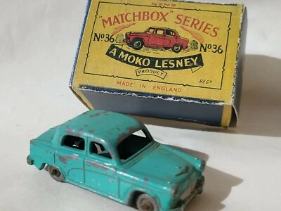 Diecast Matchbox 1950's N.36 AUSTIN A50 scarce model, some wear issue, repro box - Immagine 1 di 4