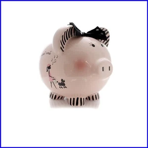 Elegantes 8x8 Keramik Sparschwein für Mädchen - Miss Madeleine - Spaß Sparwerkzeug - Bild 1 von 7
