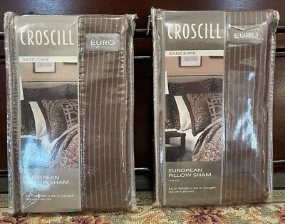 Set Of 2 Croscill Sancerre Chocolate European Euro Pillow Shams - Image 1 of 4