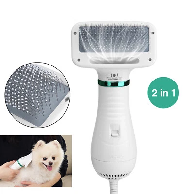 OWNPETS 2 in 1 Pet Dog Cat Hair Dryer Portable Blower Brush Grooming Comb Adjustable