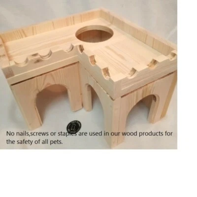 Escondite/casa/nido del templo del arco para chinchilla, conejillos de indias animales pequeños Foto 1 de 4