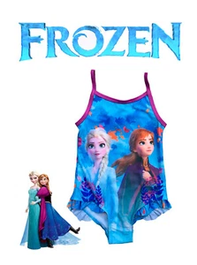 Girls Frozen Swimming Costume Disney Swimsuit Swimwear Size 2 3 4 5 6 7 8 9 10 - Picture 1 of 4