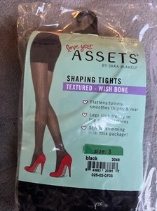 Assets By Spanx Shaping Tights Textured -Wishbone Black Size 3 New - Picture 1 of 3