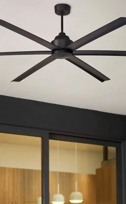 The Titus 80" 6 Blade Ceiling Fan, Matte Black DAMP Rated - Image 1 of 4