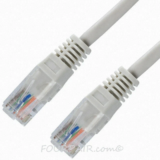 Cable de conexión de enrutador LAN de red Ethernet CAT6A 15 pies 550 MHz RJ45 gris Foto 1 de 1