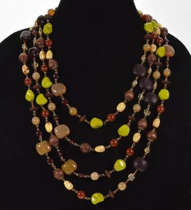 COLLAR DE CUENTAS EXTRA LARGAS DE COLECCIÓN VIDRIO CHECO FIRMADO POR JOAN RIVERS - Imagen 1 de 6