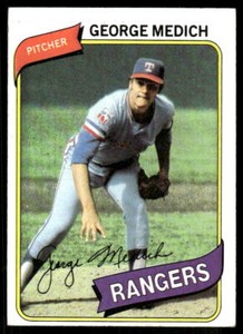 1980 Topps George Medich #336 Texas Rangers Baseball Card