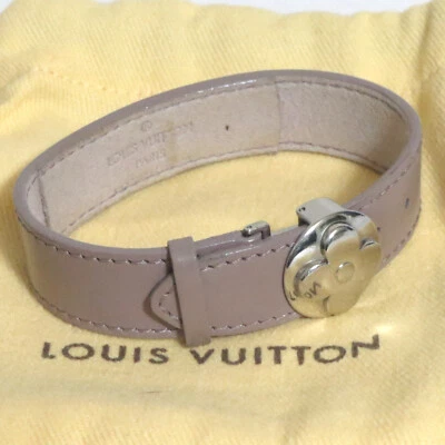 Auténtico Brazalete Pulsera LOUIS VUITTON Cuero Lilas Buena Suerte M64445 SN0091 Fr Foto 1 de 4