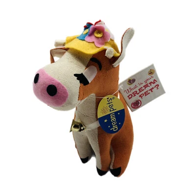 Dakin Applause Dream Pet Clarabelle La Vaca Flor Sombrero Campana 7" Play Display Pic Foto 1 de 4