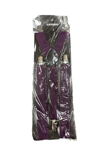 Purple Colors Mens Womens Clip-on Suspenders Elastic Y-Shape Adjustable Braces - Picture 1 of 2