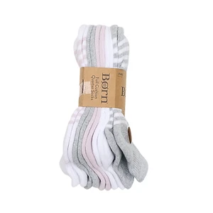Born Women's Full Cushion Quarter Socks 5 Pairs Gray Pink White Size 4-10 - Picture 1 of 8