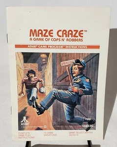 Maze Craze Instructions Manual Only Atari 2600 - Picture 1 of 2
