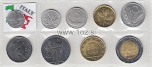 ITALY SET 1984 - 9 coins 1984 (1, 2, 5, 10, 20, 50, 100, 200, 500 LIRE) UNC - Picture 1 of 5