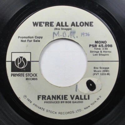 Rock Promo 45 Frankie Valli - We'Re All Alone / Sur Private Stock - Photo 1/2