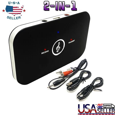 2in1 Bluetooth Transmitter & Receiver Wireless A2DP Home TV Stereo Audio Adapter - Image 1 of 4