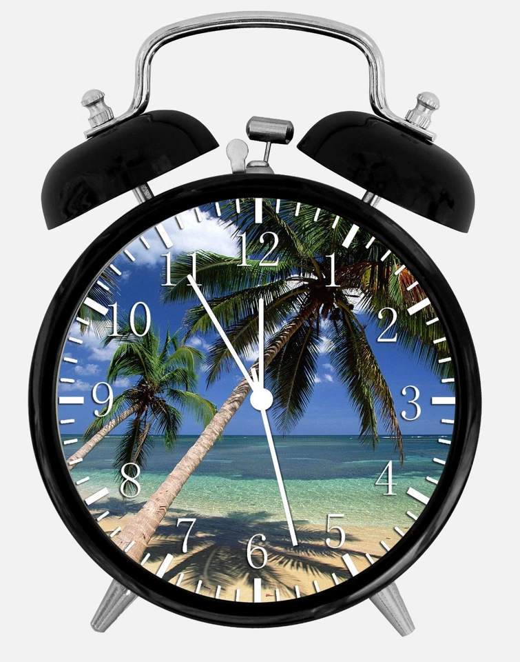 Palm Tree Beach Alarm Desk Clock 3.75" Home or Office Decor W274 Nice For Gift - Image 1 of 1