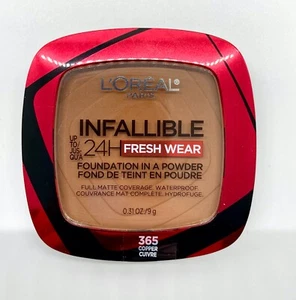 Base L'Oreal INFALLIBLE 24Hr Fresh Wear en polvo mate 365 cobre  - Imagen 1 de 5