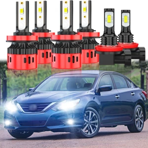 For 2016 2017 2018 Nissan Altima Combo LED Headlight Hi/Low+Fog Light Bulbs Kit - Picture 1 of 12