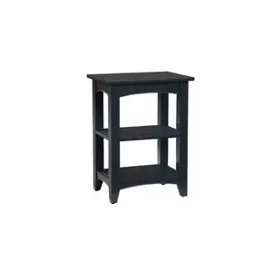 Alaterre Furniture Storage End Table 27" x 20" Wood Frame Charcoal in Gray - Picture 1 of 5