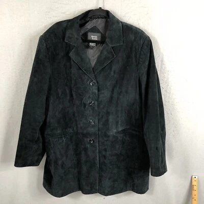 Chaqueta de cuero Dennis Basso para mujer 1X talla grande negra Seude Western Ranch Foto 1 de 4