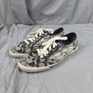 Coach Kameron Signature Logo Sneakers schwarz Pailletten Schnürung Low-Top Damen 7B - Bild 1 von 8