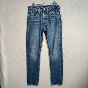 Pantalones de mezclilla Levis 501 ST hechos y hechos a mano para hombre talla 28 azules calce cónico ajustado - Imagen 1 de 12