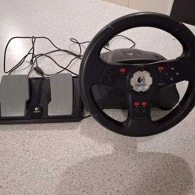 Logitech Steering Wheel & Pedals – pc Boxed VGC, tested and works - Image 1 of 4
