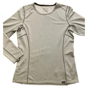 Patagonia Women’s Capilene Midweight Base Layer Shirt Top Crew Hike Medium Gray - Picture 1 of 9