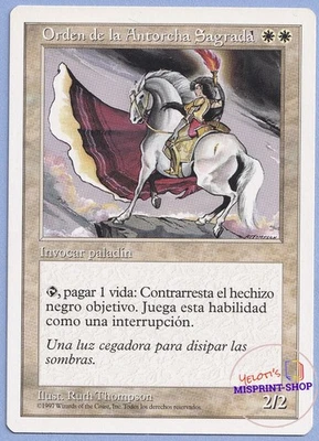 Order of the Sacred Torch Mtg MISPRINT. Title of the card overlaps the mana cost - Imagen 1 de 3