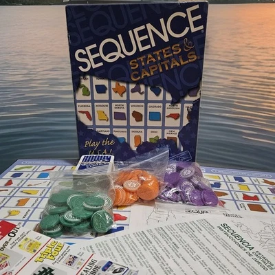 SEQUENCE States & Capitals Board Game Educational Geography Family Fun Complete - Image 1 of 4