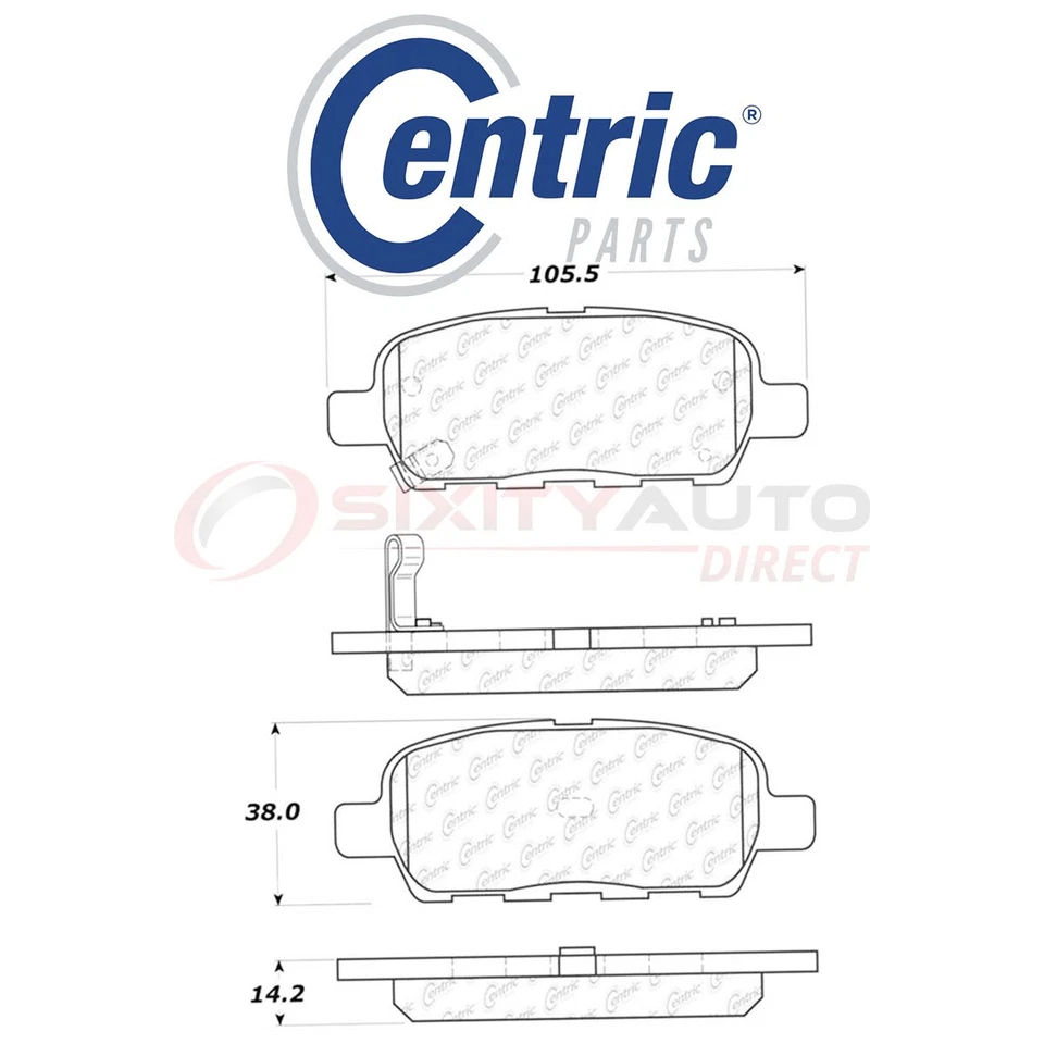 Centric Posi Quiet Disc Brake Pads w Shims for 2009-2018 Renault Koleos 2.5L qi Foto 1 de 4
