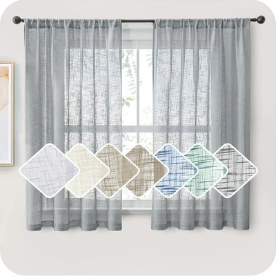 Stilvolles Gardinen Set aus Pflegeleichtem Polyester - 2er-Pack Grau, 145x140 cm - Bild 1 von 4