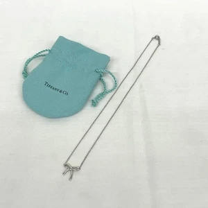 Tiffany & Co. Tiffany Bow Ribbon Necklace in Sterling Silver Used item For Woman - Picture 1 of 24
