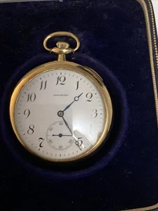 Schönes Waltham 14kt Gold Open Faced Hunter 1907 Riverside Maximus Uhrwerk. - Bild 1 von 21