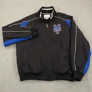 Giacca VINTAGE New York Mets XL uomo Majestic trapuntata puffer ricamata zip - Foto 1 di 16