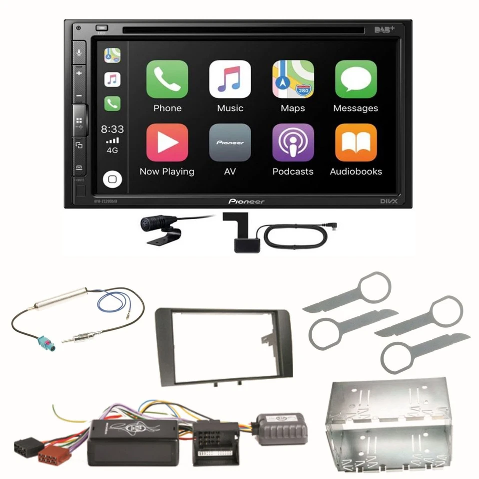 Pioneer AVH-Z5200DAB Android Auto Carplay Bluetooth Einbauset für Audi A3 8P 8PA - Bild 1 von 1