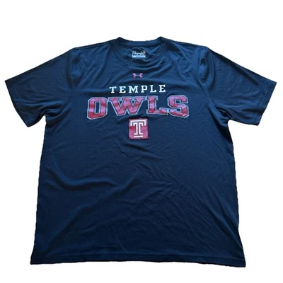 Temple Owls T-Shirt Men’s Large Black Under Armour NCAA Team Apparel Tee - Image 1 of 4