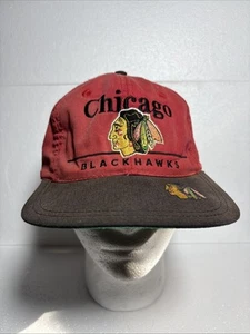 Vintage Chicago Blackhawks Twins Enterprise Distressed Snapback 90s NHL - Bild 1 von 6