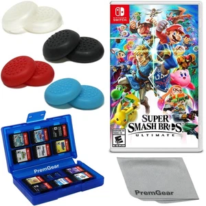 Super Smash Bros. Ultimate - Nintendo Switch with 24 Slot Card Holder & Cloth - Picture 1 of 9