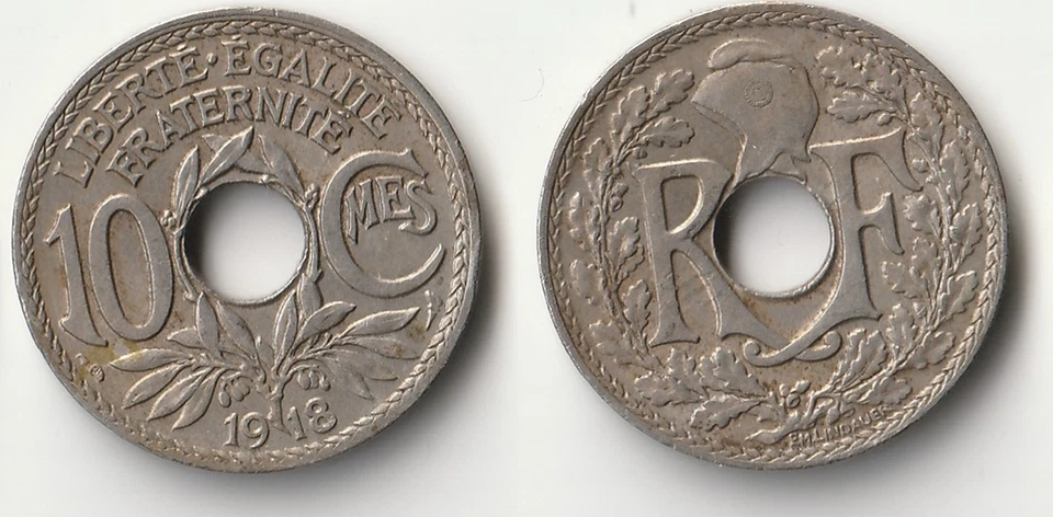 Moeda de 10 centavos França 1918 - Imagem 1 de 1