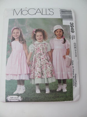 McCall's Children's Dress,Pinafore,Petticoat Pattern 3949 Size 3-6 UNCUT (L) - Image 1 of 4