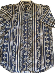 Chaps Ralph Lauren Men’s Shirt Sz Large Blue Striped 100% Cotton 50”chest  - Picture 1 of 17