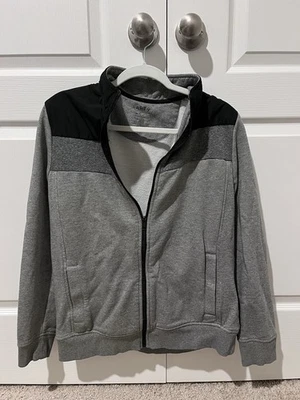 Apt 9 Men's Gray/Black Full Zip Fleece Jacket - Men's Size Medium - Casual - Image 1 of 3