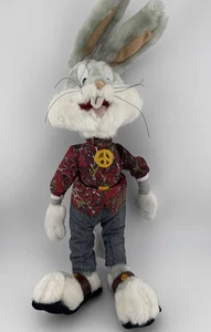 Peluche Looney Tunes Hippie Bugs Bunny 12 pulgadas símbolo de la paz años 90 jugar por jugar de colección - Imagen 1 de 8